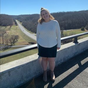 Cream scoop neck sweater